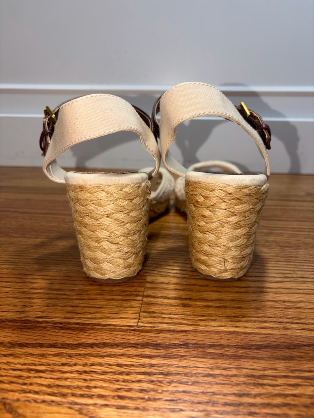 Chaps Damara Slingback Crochet Espadrille Wedge Sandals Shoes, sz 11B - Picture 4 of 9